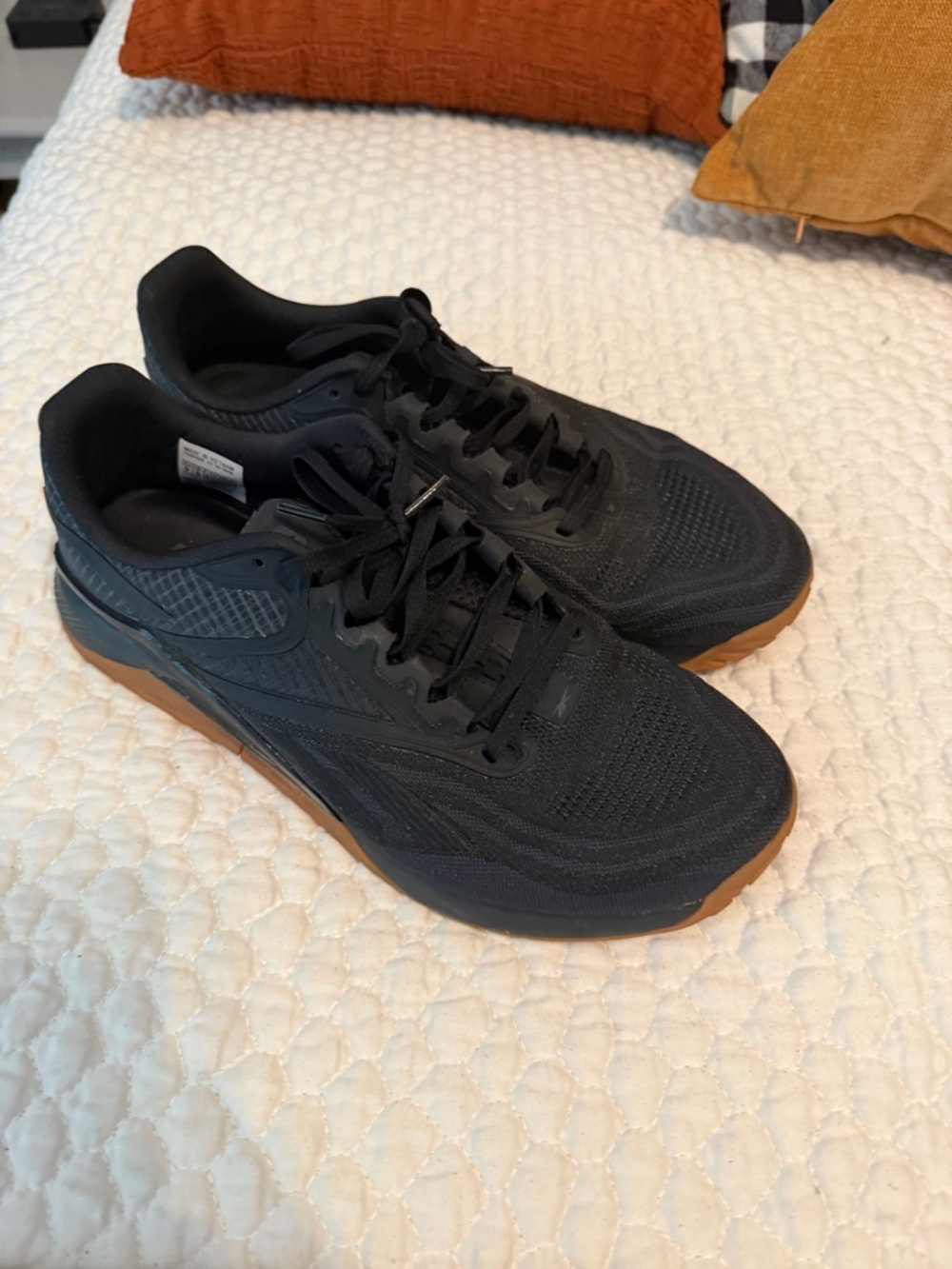 Reebok Men's Black Athletic Sneakers with Gum Outsole